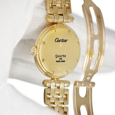 腕時計 カルティエ Cartier パンテール ヴァンドーム SM 88472847 クオーツ レディース メーカーOH済 K18YG無垢 純正ダイヤ ラウンド