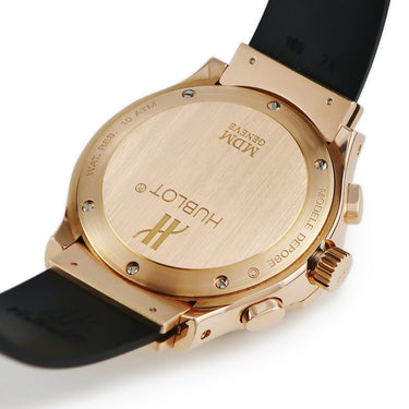 腕時計 ウブロ HUBLOT エレガント MDM クロノグラフ 1810.8.054 自動巻き メンズ レディース K18PG無垢 純正ダイヤ ワインレッド ボルドー