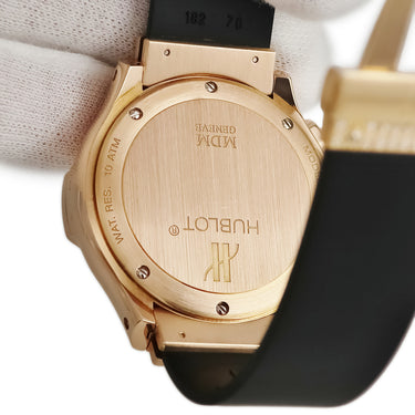 腕時計 ウブロ HUBLOT エレガント MDM クロノグラフ 1810.8.054 自動巻き メンズ レディース K18PG無垢 純正ダイヤ ワインレッド ボルドー