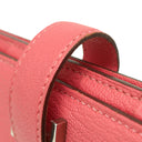 エルメス HERMES ベアンスフレ ローズリップスティック シェーブル 長財布 シルバー金具 二つ折り財布