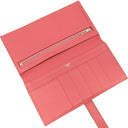 エルメス HERMES ベアンスフレ ローズリップスティック シェーブル 長財布 シルバー金具 二つ折り財布