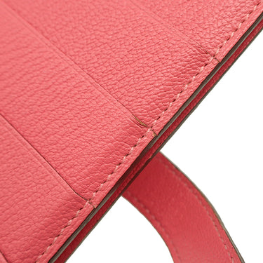 エルメス HERMES ベアンスフレ ローズリップスティック シェーブル 長財布 シルバー金具 二つ折り財布