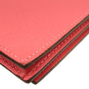 エルメス HERMES ベアンスフレ ローズリップスティック シェーブル 長財布 シルバー金具 二つ折り財布