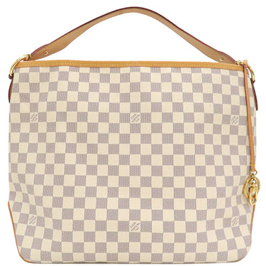 ルイヴィトン LOUIS VUITTON ディライトフル MM N41448 ダミエアズール ダミエアズールキャンバス ショルダーバッグ ゴールド金具 白