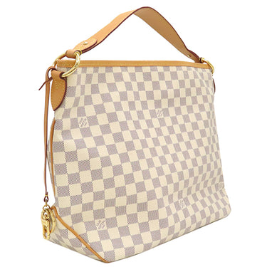 ルイヴィトン LOUIS VUITTON ディライトフル MM N41448 ダミエアズール ダミエアズールキャンバス ショルダーバッグ ゴールド金具 白