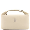 エルメス HERMES ブリッド ア ブラック GM ナチュラル コットン ポーチ シルバー金具 アイボリー ハンドバッグ バニティバッグ