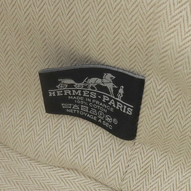 エルメス HERMES ブリッド ア ブラック GM ナチュラル コットン ポーチ シルバー金具 アイボリー ハンドバッグ バニティバッグ