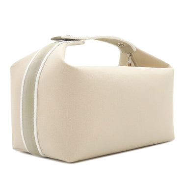 エルメス HERMES ブリッド ア ブラック GM ナチュラル コットン ポーチ シルバー金具 アイボリー ハンドバッグ バニティバッグ