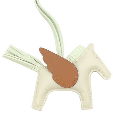 エルメス HERMES ロデオPM ペガサス クレ×ヴェールフィズ×ゴールド アニューミロ バッグチャーム オフホワイト 薄緑 茶