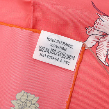 エルメス HERMES カレ90 CARRE ローズリップスティック×ヴィウーローズ×クリーム シルク スカーフ 【ROBE LEGERE/ローブ レジェール】