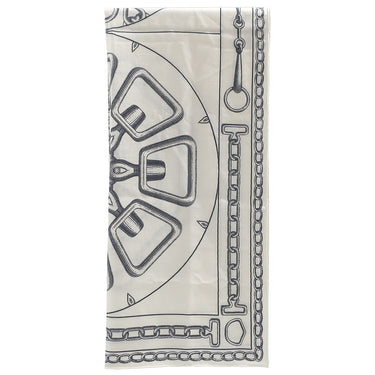 エルメス HERMES ショール カレ140 CARRE ホワイト×ブラック カシミヤ シルク ストール 【L'EFFET KALEIDOSCOPE/カレイドスコープ エフェクト】