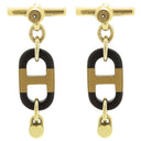 エルメス HERMES シュル メールPM ベージュ×ブラック×ゴールド GP バッファローホーン ピアス ゴールド金具