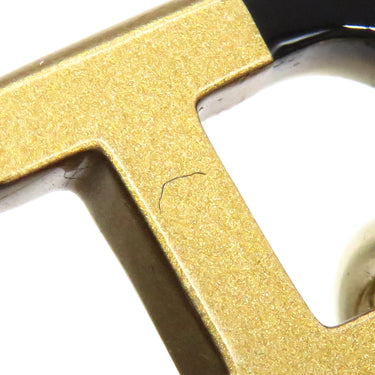 エルメス HERMES シュル メールPM ベージュ×ブラック×ゴールド GP バッファローホーン ピアス ゴールド金具