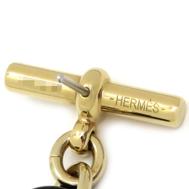 エルメス HERMES シュル メールPM ベージュ×ブラック×ゴールド GP バッファローホーン ピアス ゴールド金具