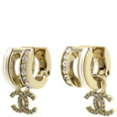 シャネル CHANEL ココマーク フープピアス AB6747 シャンパンゴールド メタル ラインストーン ピアス CCマーク