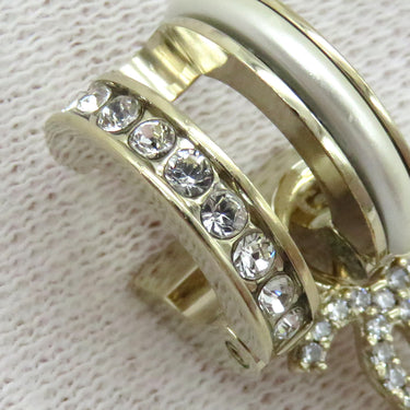 シャネル CHANEL ココマーク フープピアス AB6747 シャンパンゴールド メタル ラインストーン ピアス CCマーク