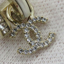 シャネル CHANEL ココマーク フープピアス AB6747 シャンパンゴールド メタル ラインストーン ピアス CCマーク