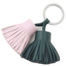 エルメス HERMES カルメン ウノドス モーヴペール×ヴェールシプレ ラムスキン キーリング シルバー金具 ピンク 緑 フリンジ キーホルダー