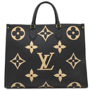 ルイヴィトン LOUIS VUITTON オンザゴーGM M45945 ブラック×ベージュ モノグラムアンプラント 2WAYバッグ ゴールド金具 黒 ハンドバッグ ショルダーバッグ