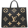 ルイヴィトン LOUIS VUITTON オンザゴーGM M45945 ブラック×ベージュ モノグラムアンプラント 2WAYバッグ ゴールド金具 黒 ハンドバッグ ショルダーバッグ