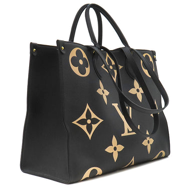 ルイヴィトン LOUIS VUITTON オンザゴーGM M45945 ブラック×ベージュ モノグラムアンプラント 2WAYバッグ ゴールド金具 黒 ハンドバッグ ショルダーバッグ