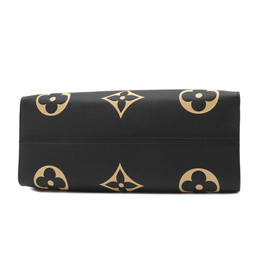 ルイヴィトン LOUIS VUITTON オンザゴーGM M45945 ブラック×ベージュ モノグラムアンプラント 2WAYバッグ ゴールド金具 黒 ハンドバッグ ショルダーバッグ