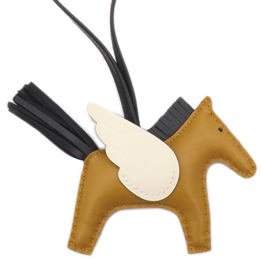 エルメス HERMES ロデオPM ペガサス セサミ×ブラック×ナタ アニューミロ バッグチャーム 茶 黒 アイボリー