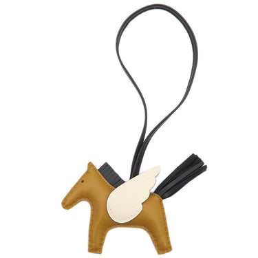 エルメス HERMES ロデオPM ペガサス セサミ×ブラック×ナタ アニューミロ バッグチャーム 茶 黒 アイボリー