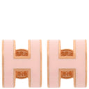 エルメス HERMES ポップアッシュ Hピアス ミニ ローズドラジェ×ピンクゴールド GP エナメル ピアス ローズゴールド金具 H型