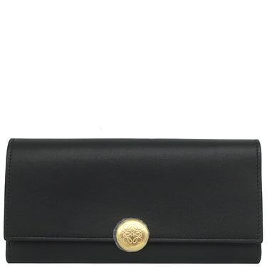 ロエベ LOEWE ぺブル コンティネンタル ウォレット CANBACWX01 ブラック シャイニーナパカーフ 長財布 ゴールド金具 黒 二つ折り