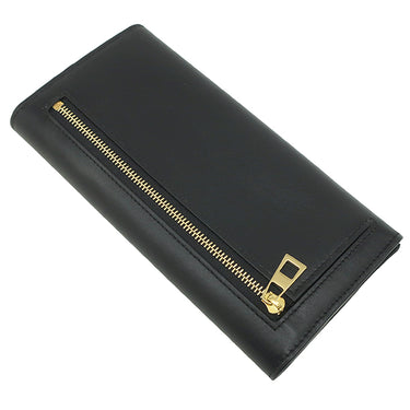 ロエベ LOEWE ぺブル コンティネンタル ウォレット CANBACWX01 ブラック シャイニーナパカーフ 長財布 ゴールド金具 黒 二つ折り