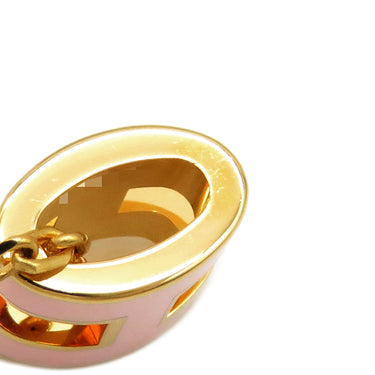 エルメス HERMES ポップアッシュ ミニ ペンダント ローズドラジェ×ゴールド GP ラッカー ネックレス ゴールド金具 Hモチーフ