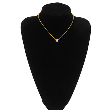 エルメス HERMES ポップアッシュ ミニ ペンダント ローズドラジェ×ゴールド GP ラッカー ネックレス ゴールド金具 Hモチーフ