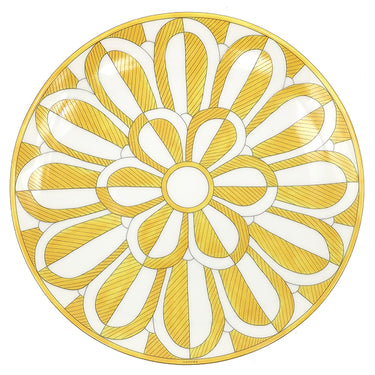 エルメス HERMES デザートプレート ソレイユ ドゥ エルメス No2 2枚セット イエロー×ホワイト 磁器 食器 新品 未使用 黄色 ポーセリン お皿