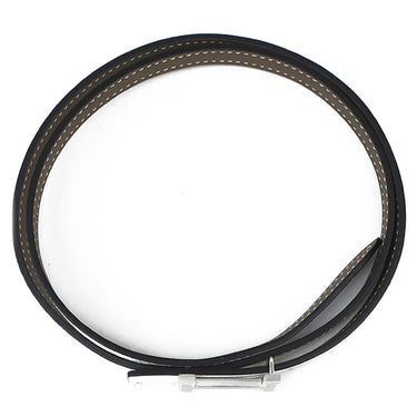 エルメス HERMES フォーカス75 ホワイト×エトゥープ ヴォーエプソン ヴォースイフト GP ＃75 ベルト シルバー金具 新品 未使用 白 グレージュ