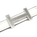 エルメス HERMES フォーカス75 ホワイト×エトゥープ ヴォーエプソン ヴォースイフト GP ＃75 ベルト シルバー金具 新品 未使用 白 グレージュ