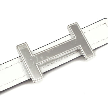 エルメス HERMES フォーカス75 ホワイト×エトゥープ ヴォーエプソン ヴォースイフト GP ＃75 ベルト シルバー金具 新品 未使用 白 グレージュ