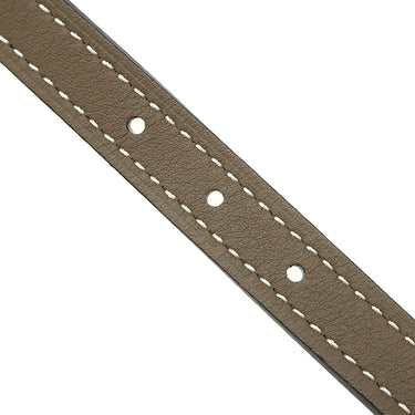 エルメス HERMES フォーカス75 ホワイト×エトゥープ ヴォーエプソン ヴォースイフト GP ＃75 ベルト シルバー金具 新品 未使用 白 グレージュ