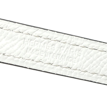 エルメス HERMES フォーカス75 ホワイト×エトゥープ ヴォーエプソン ヴォースイフト GP ＃75 ベルト シルバー金具 新品 未使用 白 グレージュ