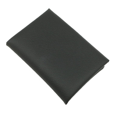 エルメス HERMES カルヴィ デュオ ブラック ヴォーエプソン カードケース シルバー金具 新品 未使用 黒