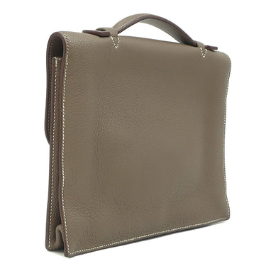 エルメス HERMES サックアデペッシュ 27 エトゥープ トゴ ビジネスバッグ シルバー金具 グレージュ ハンドバッグ