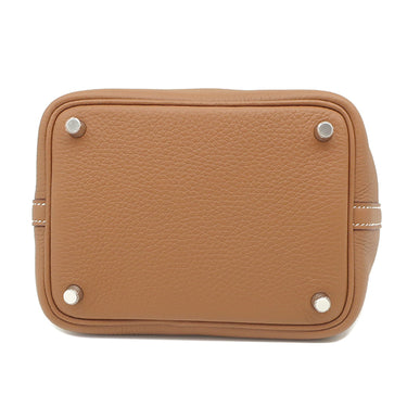 エルメス HERMES ピコタンロックPM ゴールド トリヨンクレマンス ハンドバッグ シルバー金具 新品 未使用 茶