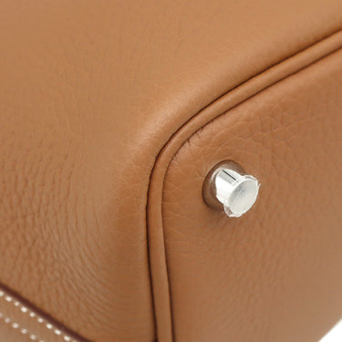 エルメス HERMES ピコタンロックPM ゴールド トリヨンクレマンス ハンドバッグ シルバー金具 新品 未使用 茶