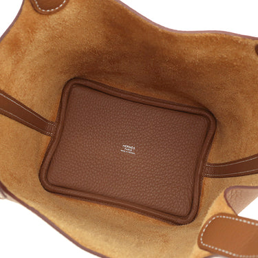 エルメス HERMES ピコタンロックPM ゴールド トリヨンクレマンス ハンドバッグ シルバー金具 新品 未使用 茶