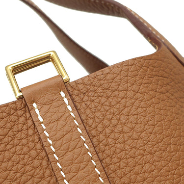 エルメス HERMES ピコタンロックPM ゴールド トリヨンクレマンス ハンドバッグ ゴールド金具 新品 未使用 茶