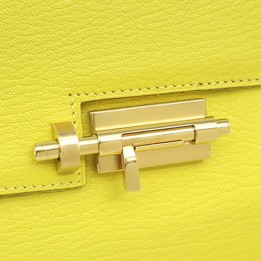 エルメス HERMES ヴェルーミニ ジョーヌシトロン シェーブル ショルダーバッグ ゴールド金具 黄