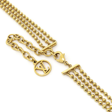 ルイヴィトン LOUIS VUITTON コリエ エセンシャル Vスキン M00635 ゴールド GP ネックレス