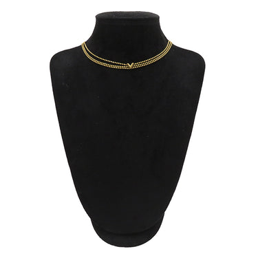 ルイヴィトン LOUIS VUITTON コリエ エセンシャル Vスキン M00635 ゴールド GP ネックレス