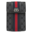 バレンシアガ BALENCIAGA BALENCIAGA × GUCCI ザ ハッカー プロジェクト 680130 ブラック キャンバス レザー ショルダーバッグ シルバー金具 グッチコラボ ミニバッグ 黒