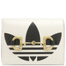 グッチ GUCCI adidas コラボ ホースビット 702248 ホワイト×ブラック レザー 二つ折り財布 ゴールド金具 白 黒 アディダス ショルダーウォレット 新品 未使用